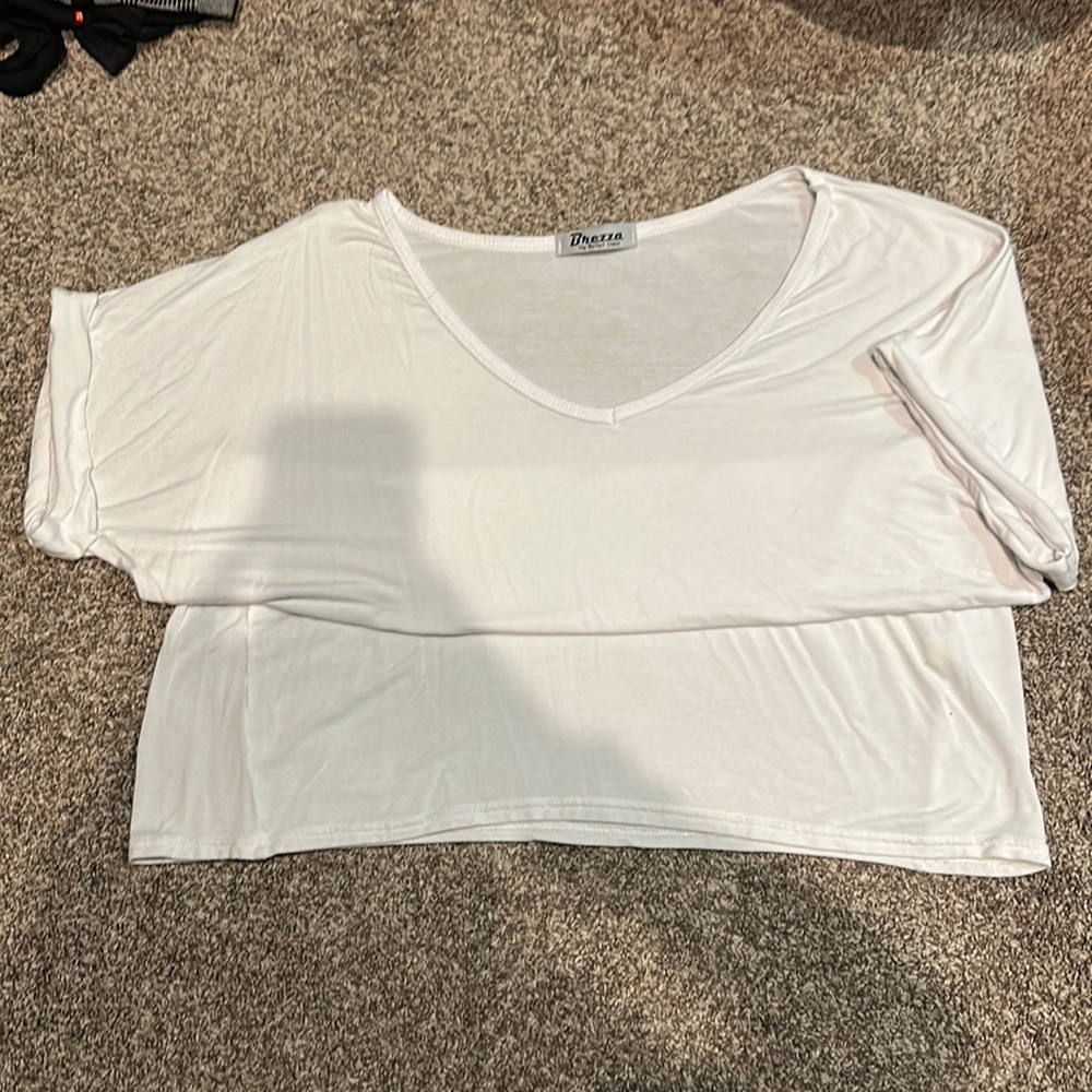White short sleeve shirt.